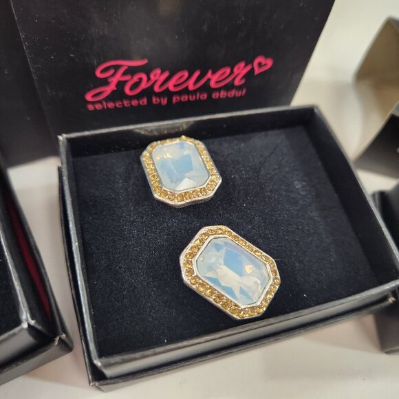 Forever / Paula Abdul / Avon Bundle Rhinestone Heart Pendant & Hollywood Studs - Picture 3 of 12